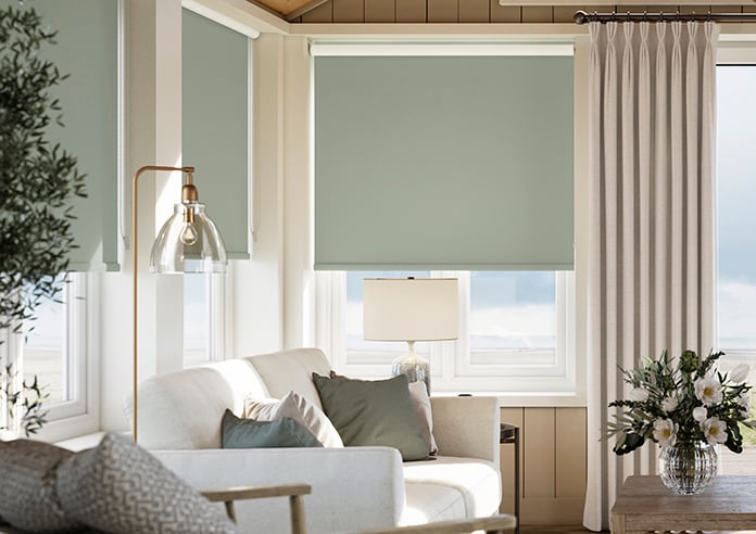 William Morris At Home Waltham (Blackout), Lichen - Twist&Fit Roller Blind - Image 3